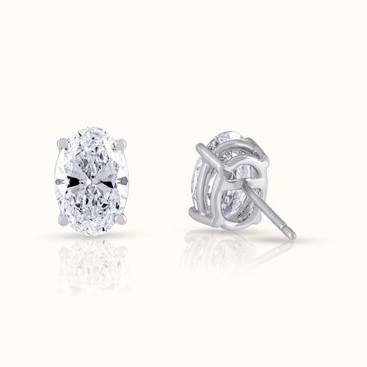 IGI Certified Oval Cut Lab Grown Diamond Stud Earring