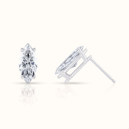 IGI Certified Marquise Cut Lab Grown Diamond Stud Earring