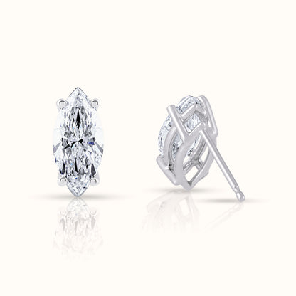 IGI Certified Marquise Cut Lab Grown Diamond Stud Earring