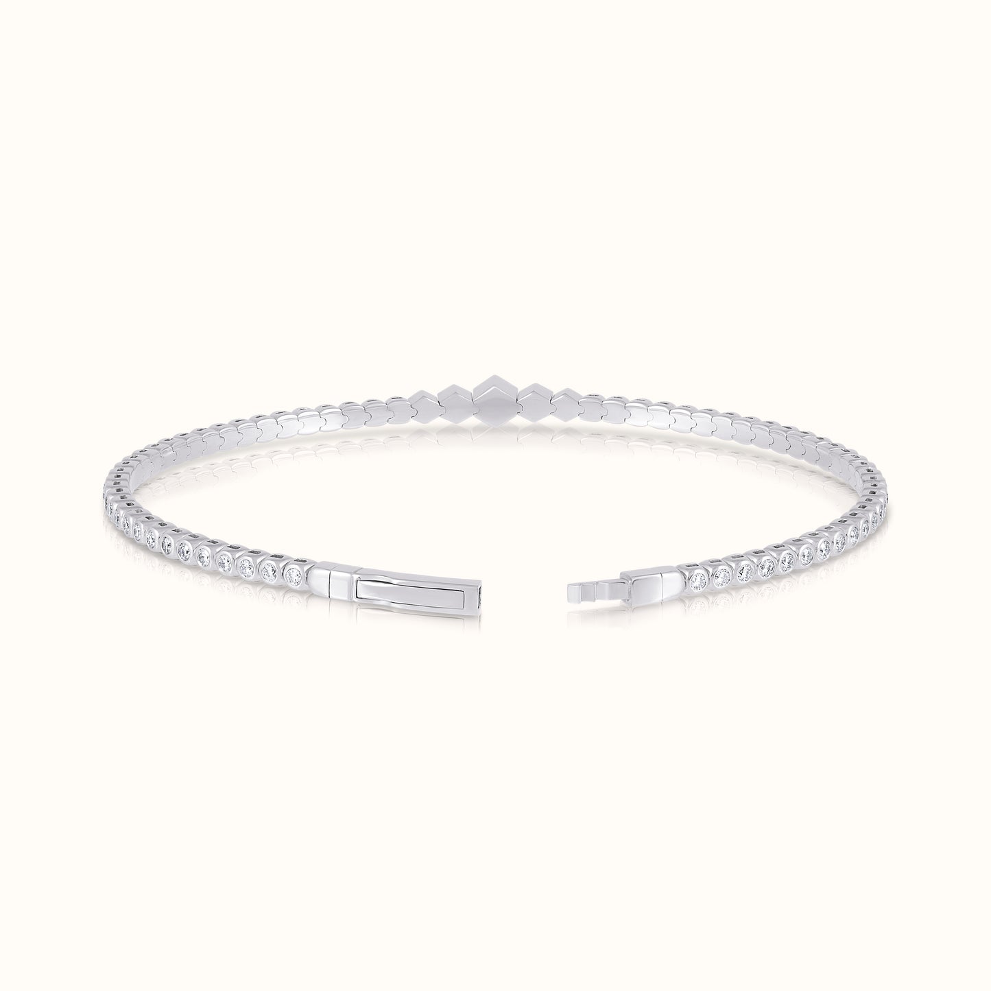 Lab Grown Diamond Pentagon Illusion Flexible Bangle