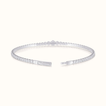 Lab Grown Diamond Pentagon Illusion Flexible Bangle