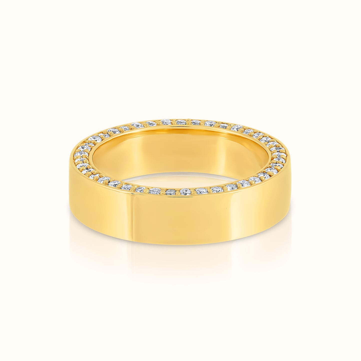 5MM Cigar Band with Lab Grown Diamond