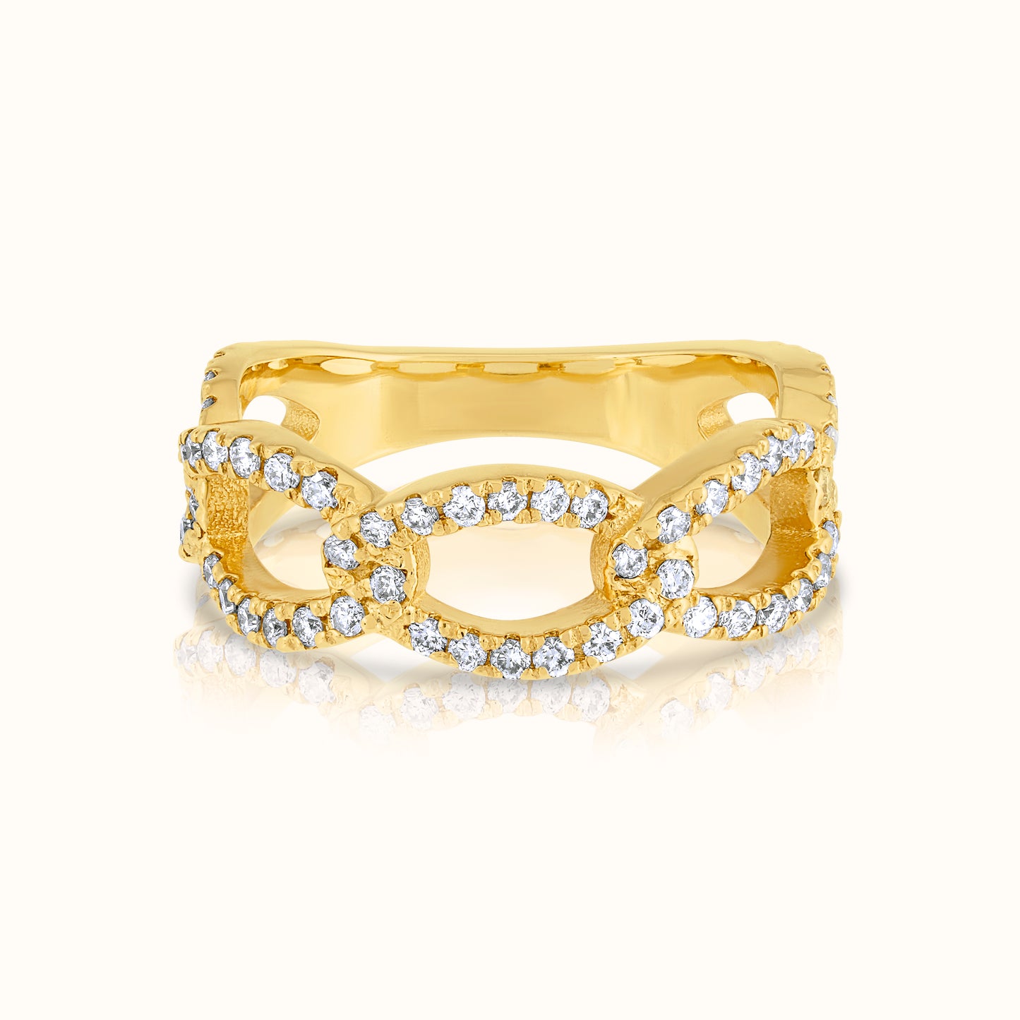 Halfway Curb Link Lab Grown Diamond Ring