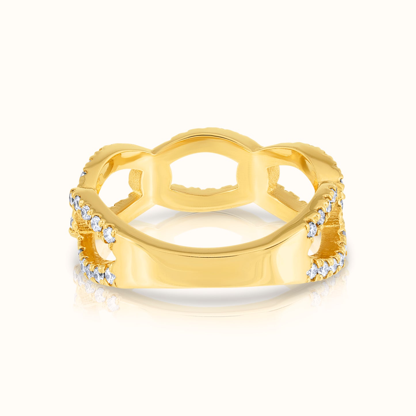 Halfway Curb Link Lab Grown Diamond Ring