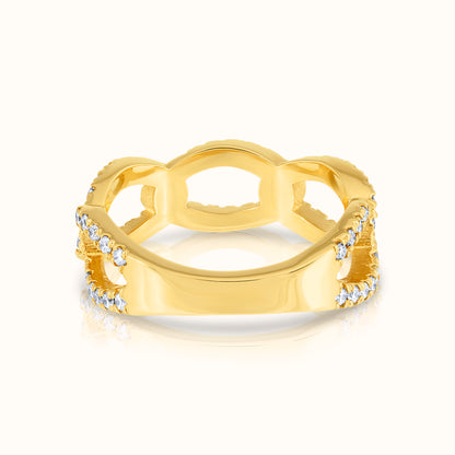 Halfway Curb Link Lab Grown Diamond Ring