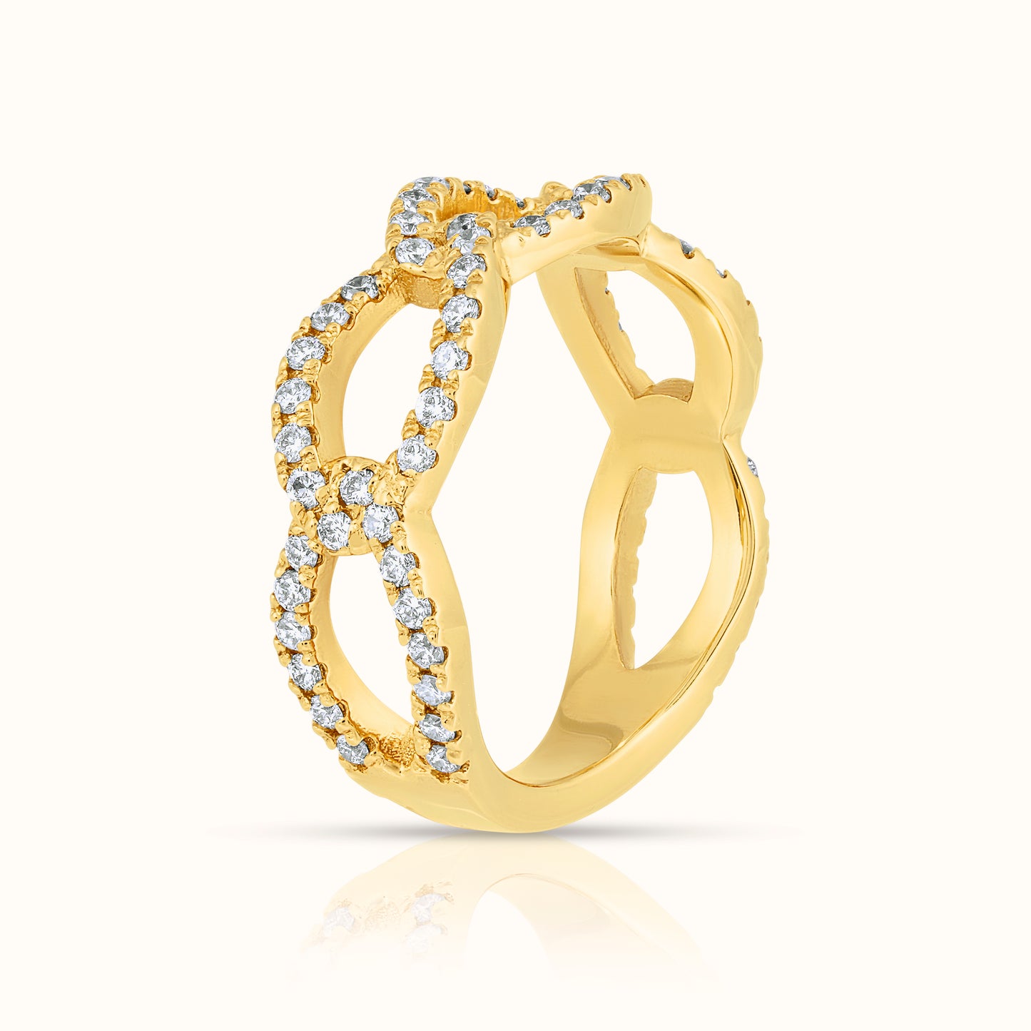 Halfway Curb Link Lab Grown Diamond Ring