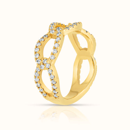 Halfway Curb Link Lab Grown Diamond Ring