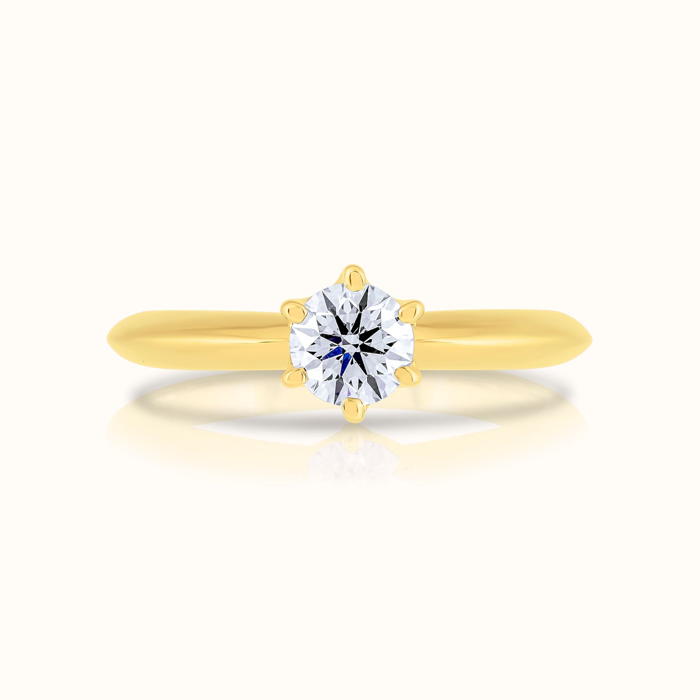 Classic Six Prong Round Lab Grown Diamond Ring