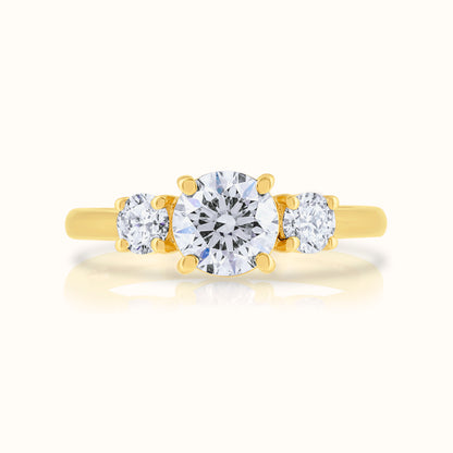 Three Stone Round Lab Grown Diamond Ring