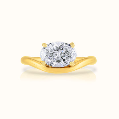 Floating East West Lab Grown Diamond Oval Ring