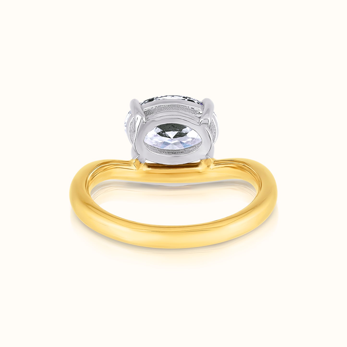 Floating East West Lab Grown Diamond Oval Ring