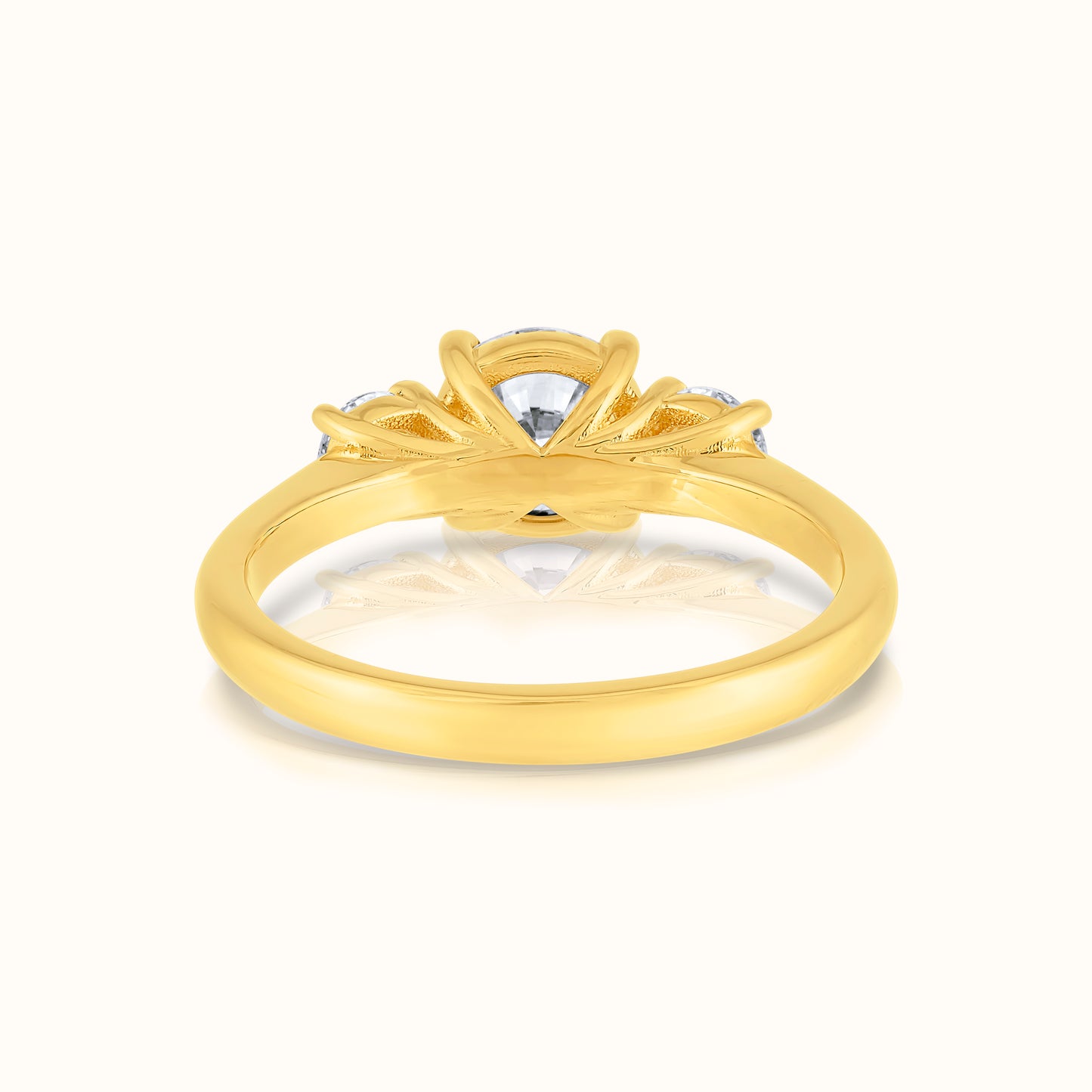 Three Stone Round Lab Grown Diamond Ring