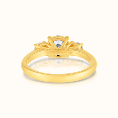 Three Stone Round Lab Grown Diamond Ring