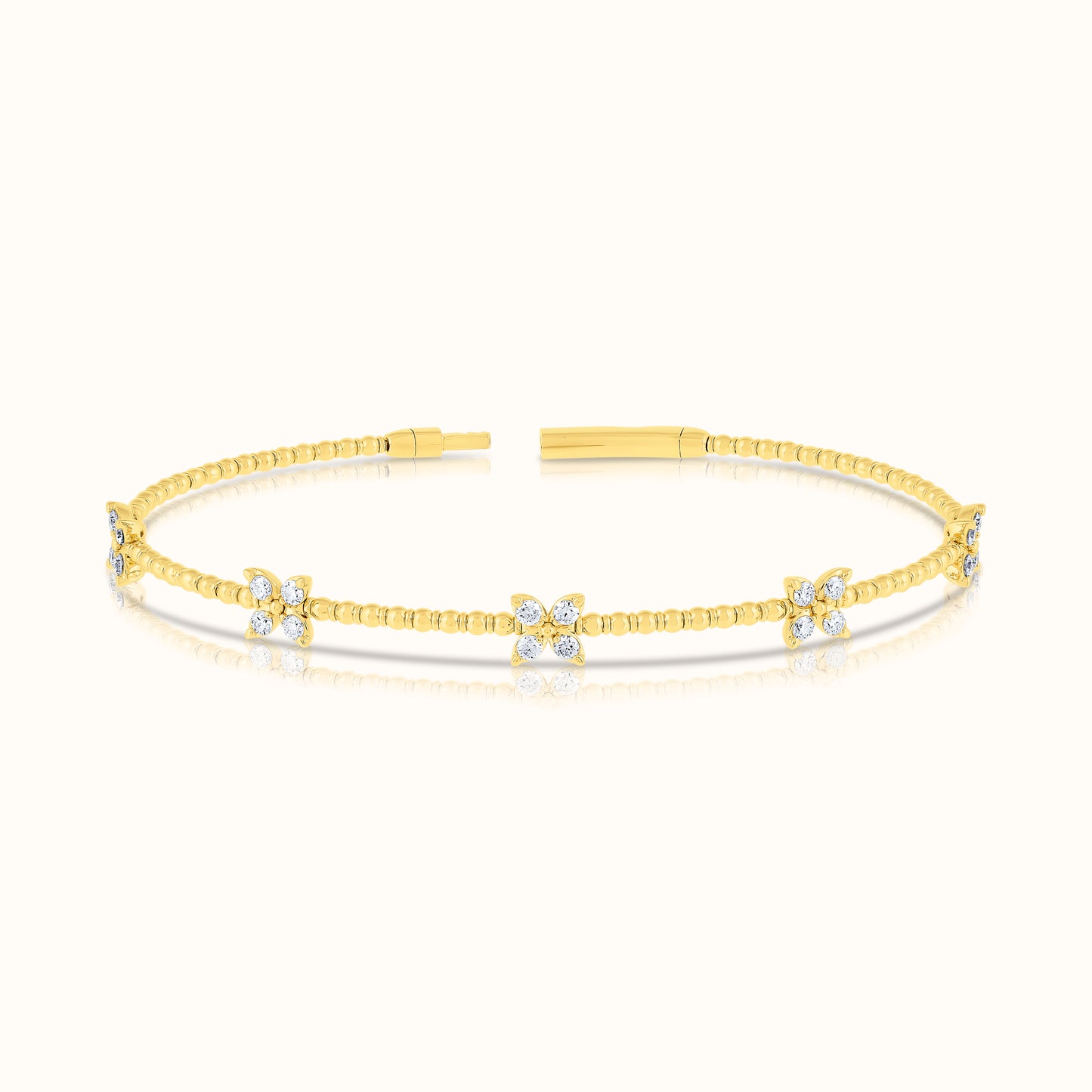 Lab Grown Diamond Flexible Beaded Butterfly Bangle