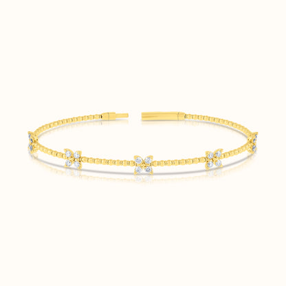 Lab Grown Diamond Flexible Beaded Butterfly Bangle