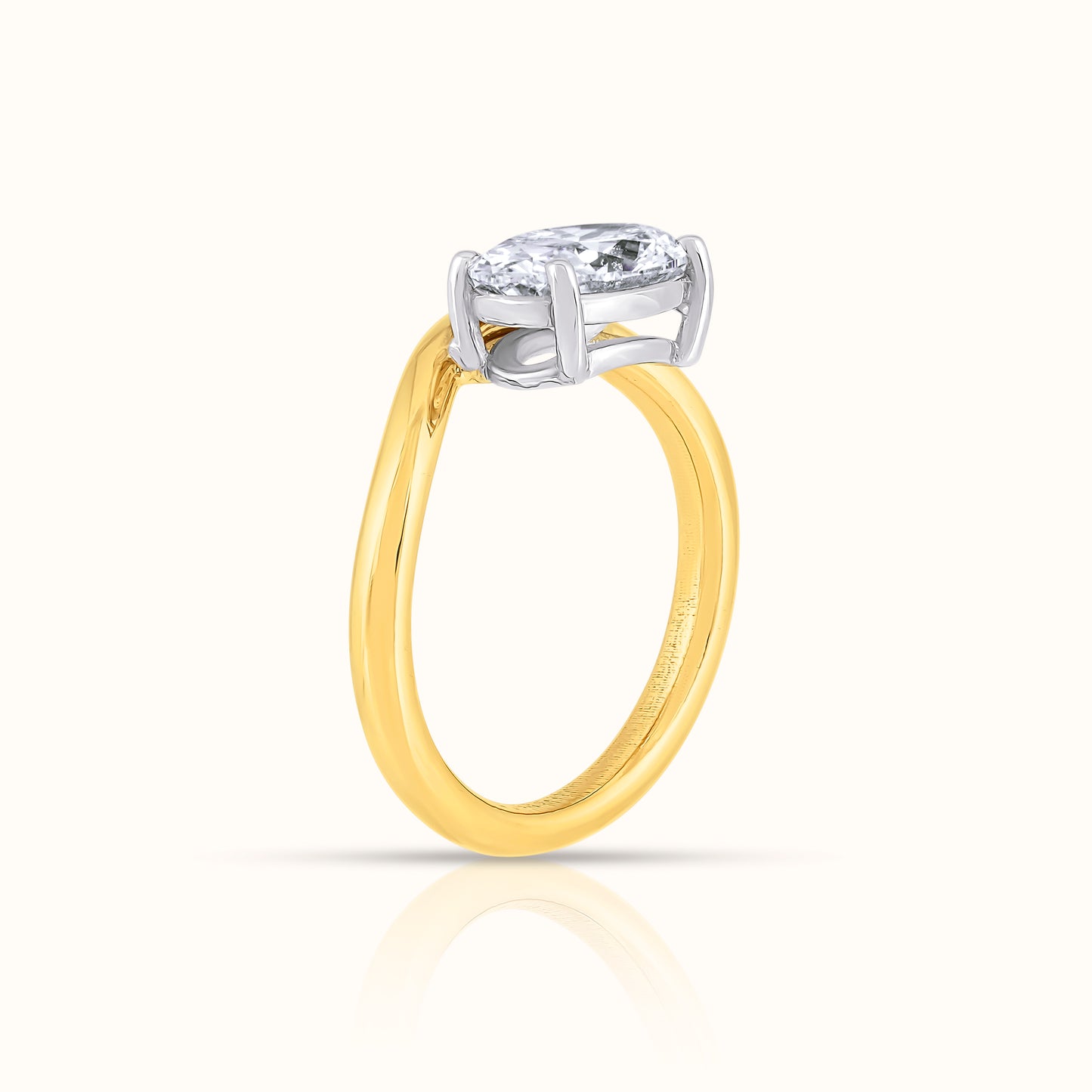 Floating East West Lab Grown Diamond Oval Ring