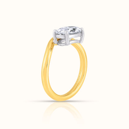 Floating East West Lab Grown Diamond Oval Ring