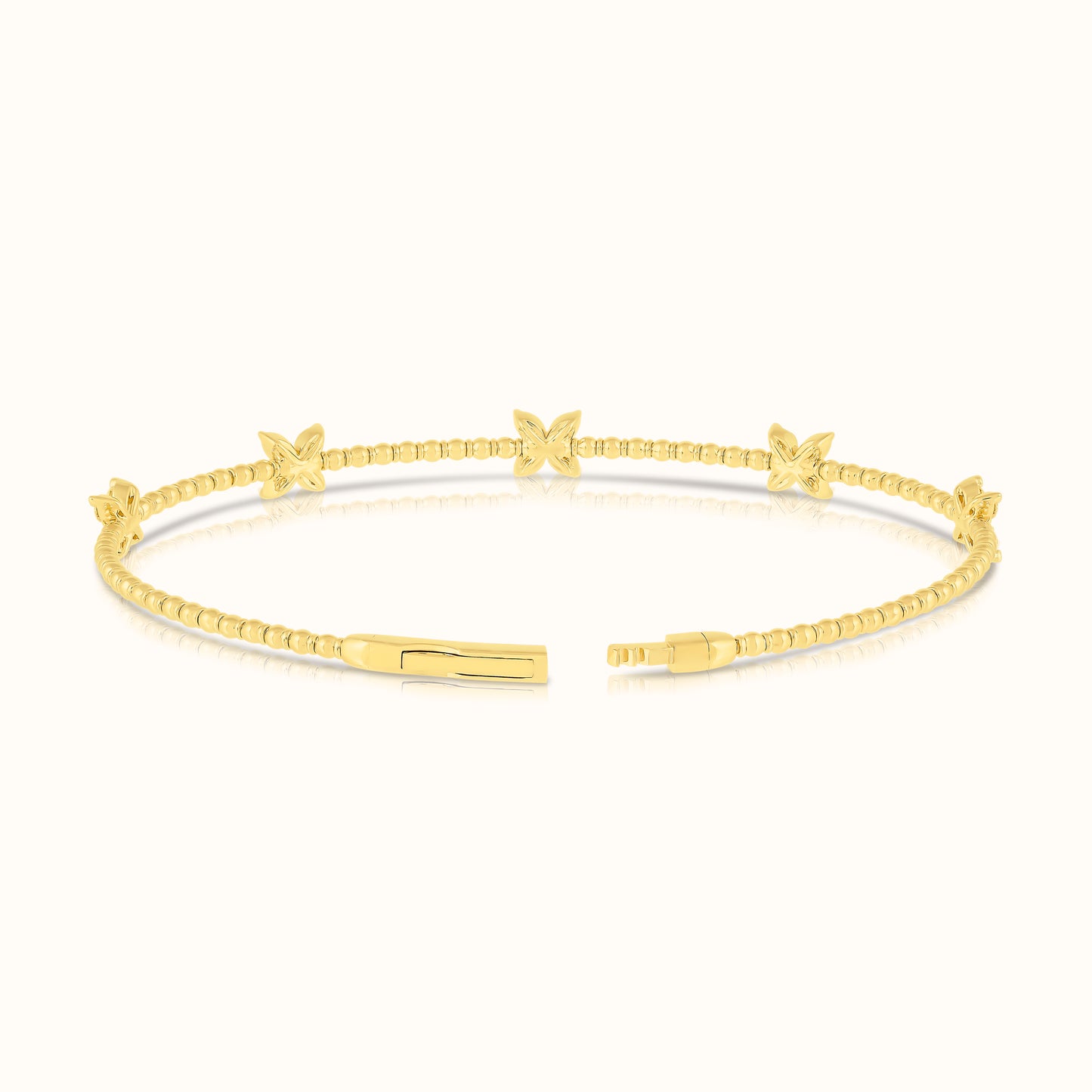 Lab Grown Diamond Flexible Beaded Butterfly Bangle