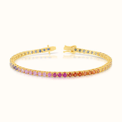 Rainbow Natural Sapphire Tennis Bracelet
