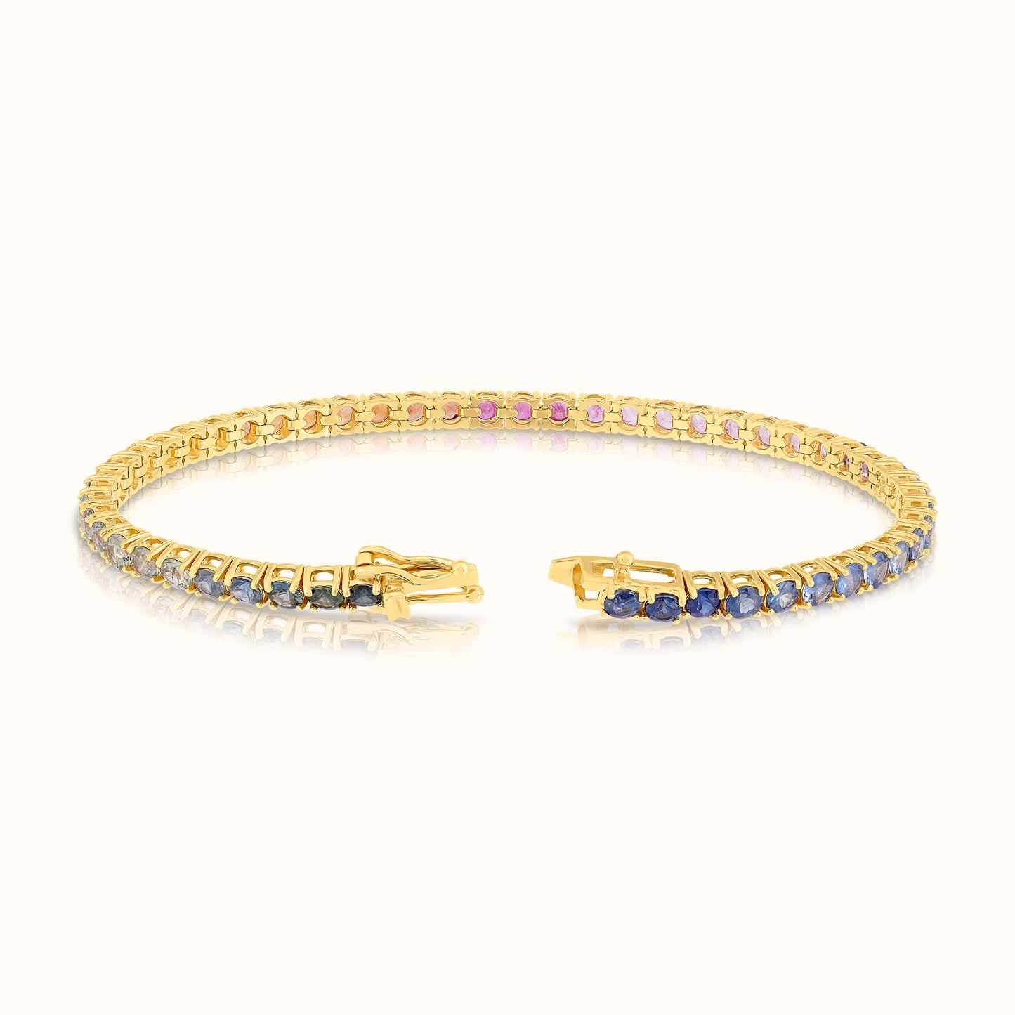 Rainbow Natural Sapphire Tennis Bracelet