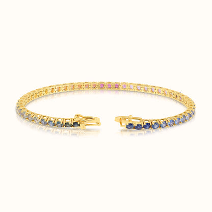 Rainbow Natural Sapphire Tennis Bracelet
