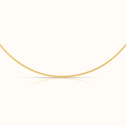 Solid Yellow Gold Omega Necklace 14-16 inch