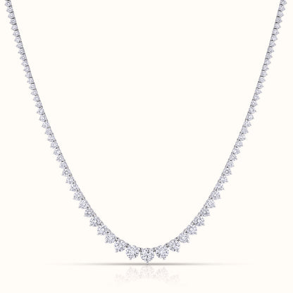 3 Prong Graduated Lab Grown Diamond Tennis Necklace