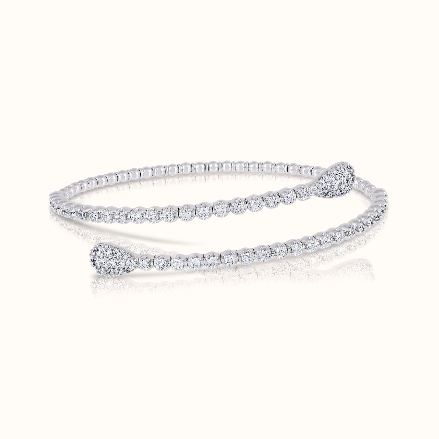Lab Grown Diamond Water Drop Cuff Bangle