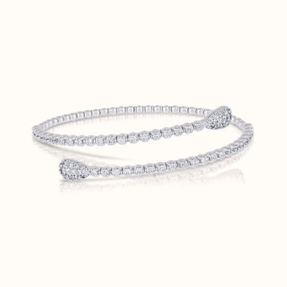 Lab Grown Diamond Water Drop Cuff Bangle