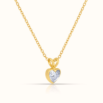 Bezel Set IGI Certified Lab Grown Diamond Heart Cut Pendant Necklace