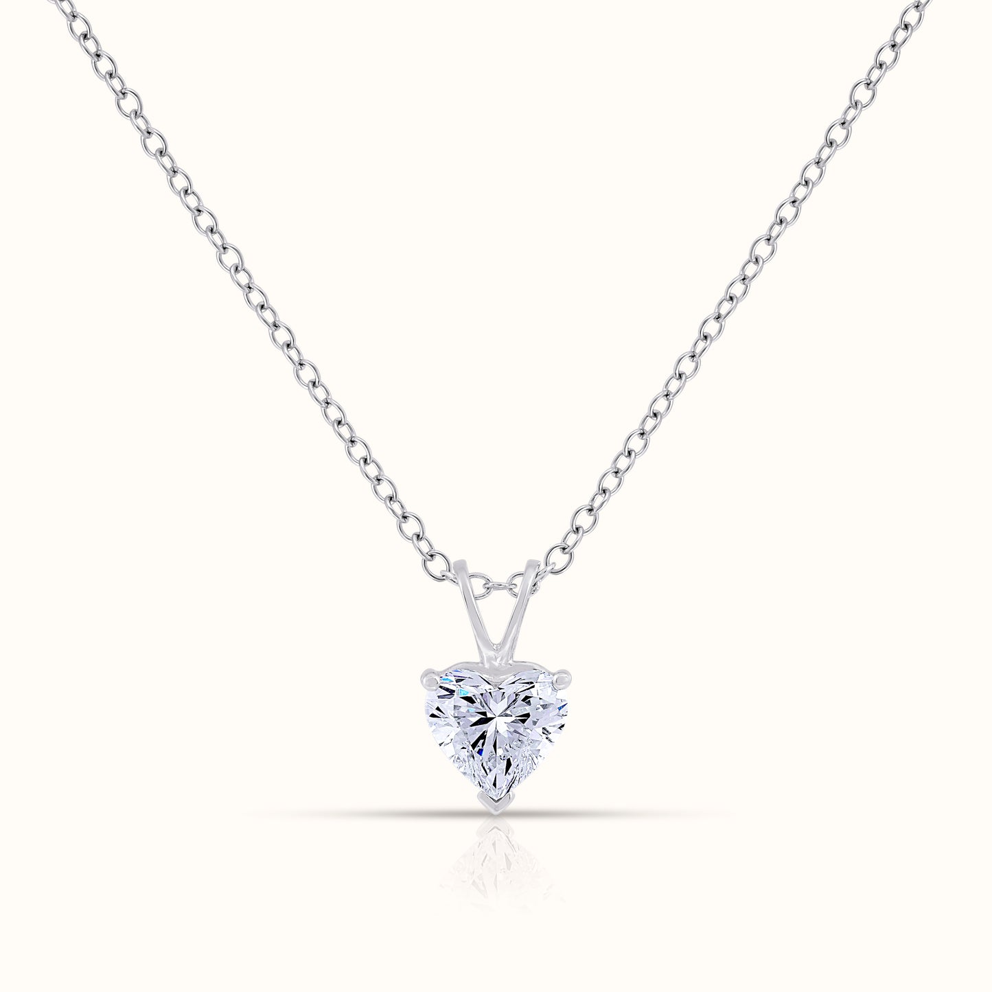 IGI Certified Solitaire Lab Grown Diamond Heart Cut Pendant Necklace