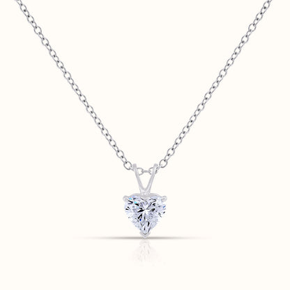 IGI Certified Solitaire Lab Grown Diamond Heart Cut Pendant Necklace
