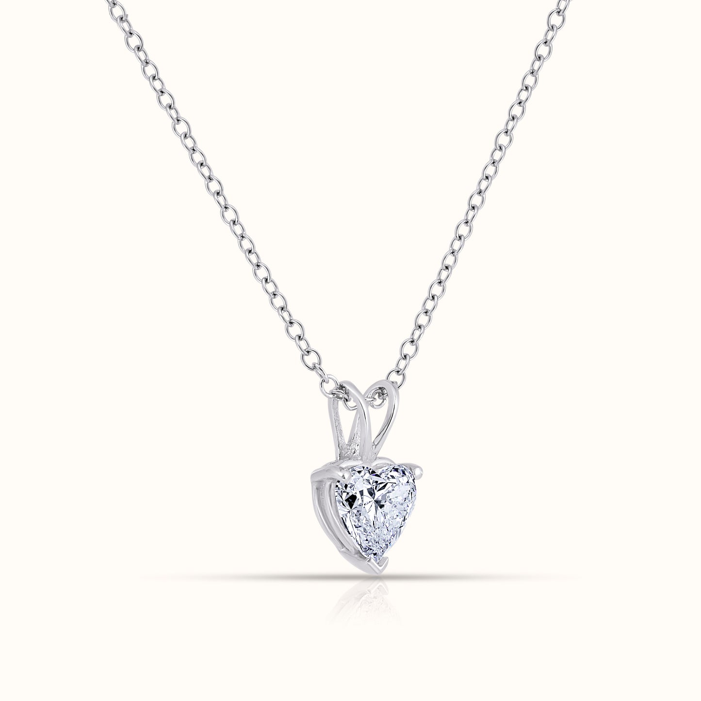 IGI Certified Solitaire Lab Grown Diamond Heart Cut Pendant Necklace