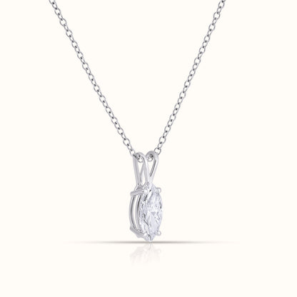 IGI Certified Solitaire Lab Grown Diamond Marquise Cut Pendant Necklace