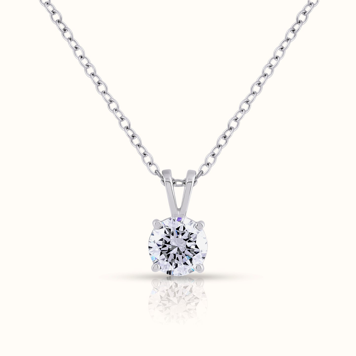 Lab Grown Diamond 4 Prong Solitaire Necklace