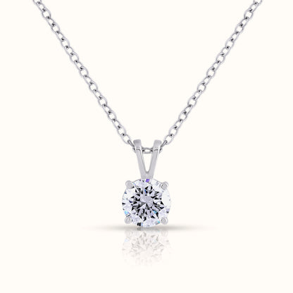 Lab Grown Diamond 4 Prong Solitaire Necklace
