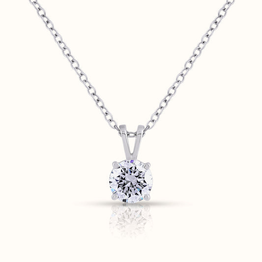 IGI Certified Lab Grown Diamond 4 Prong Solitaire Necklace