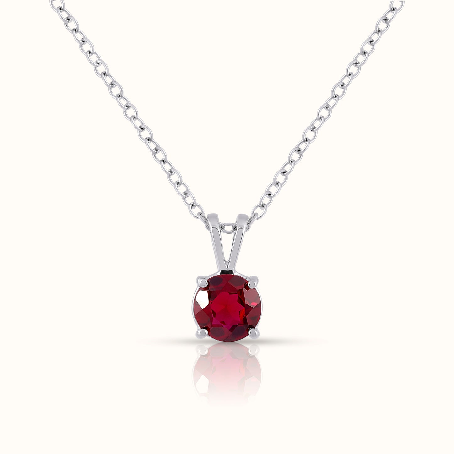 Lab Grown Ruby - July Birthstone Charm Pendant