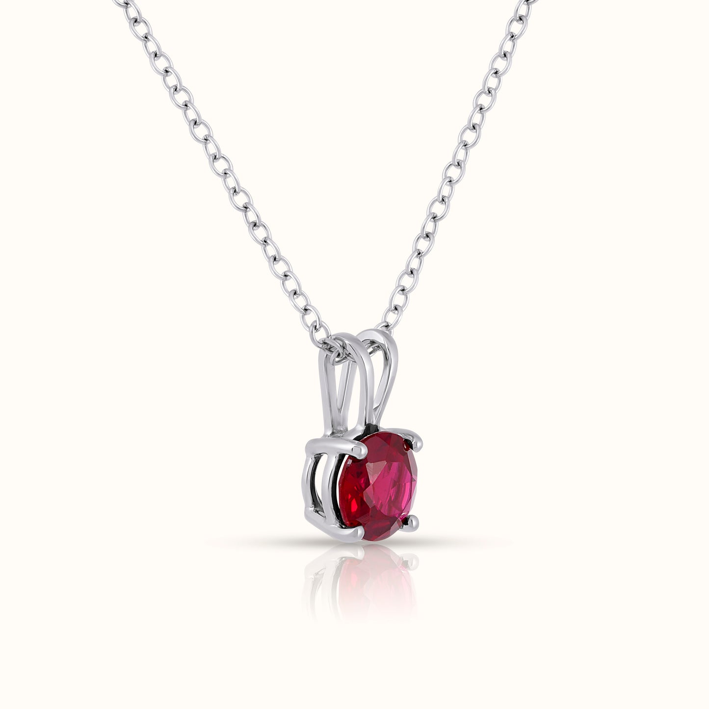Lab Grown Ruby - July Birthstone Charm Pendant