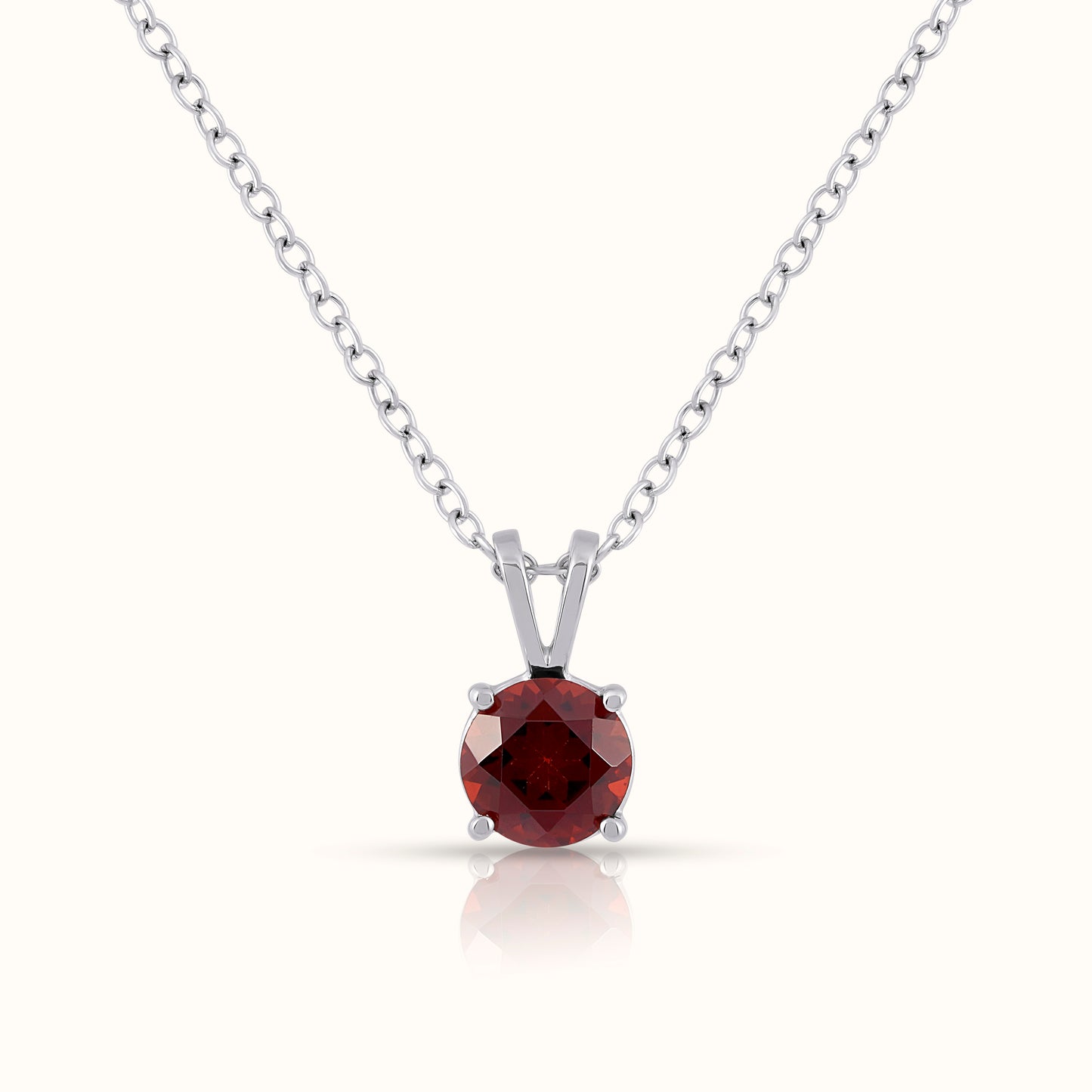 Natural Garnet - January Birthstone Charm Pendant
