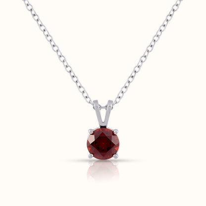 Natural Garnet - January Birthstone Charm Pendant