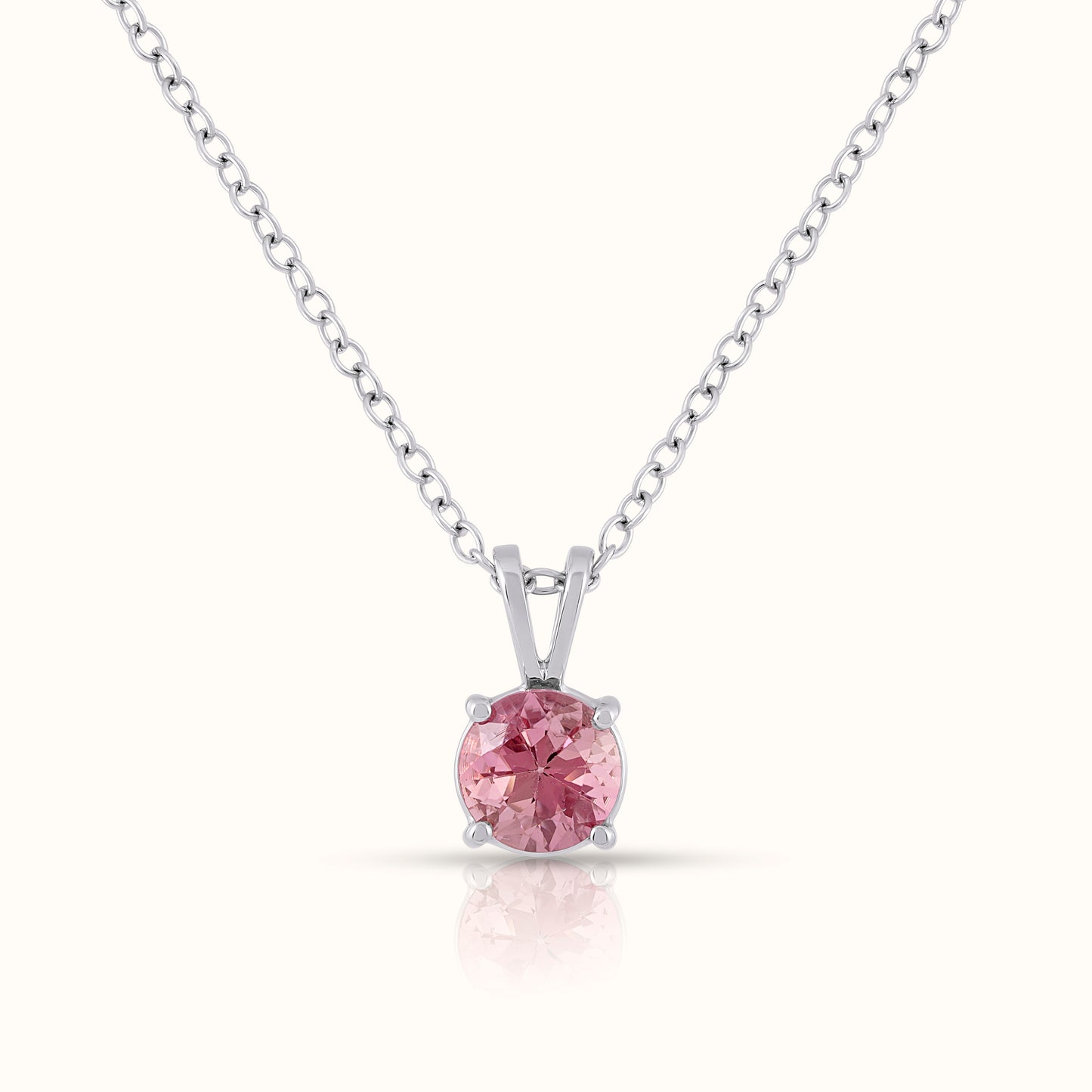 Natural Pink Tourmaline - October Brithstone Charm Pendant