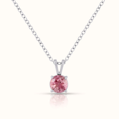 Natural Pink Tourmaline - October Brithstone Charm Pendant