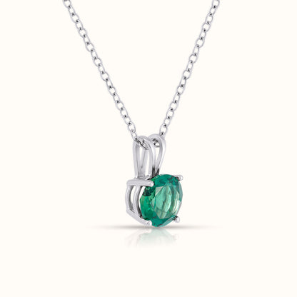 Natural Green Emerald - May Birthstone Charm Pendant