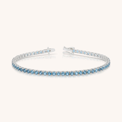 Natural Blue Topaz Classic Tennis Bracelet