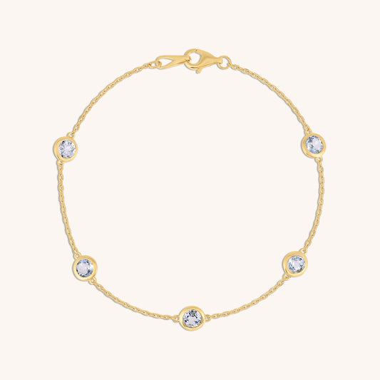 Diamond by the Yard Natural Aquamarine Bracelet