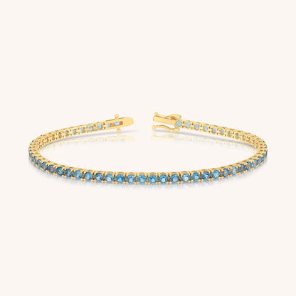 Natural Blue Topaz Classic Tennis Bracelet