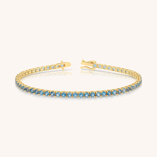 Natural Blue Topaz Classic Tennis Bracelet