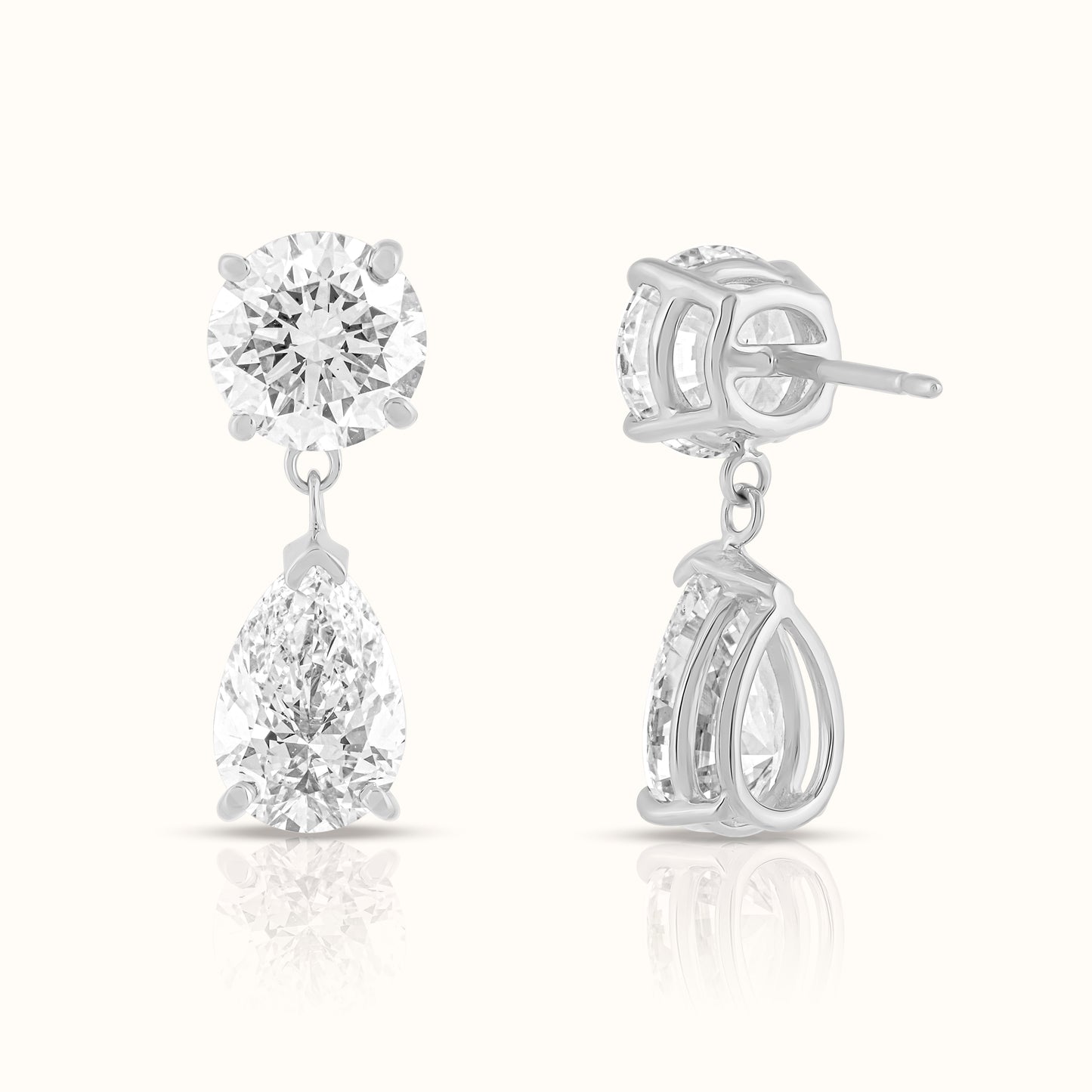 IGI Pear Shaped Lab Grown Diamond Drop Earrings