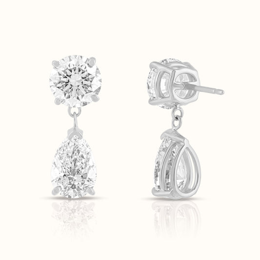 IGI Pear Shaped Lab Grown Diamond Drop Earrings